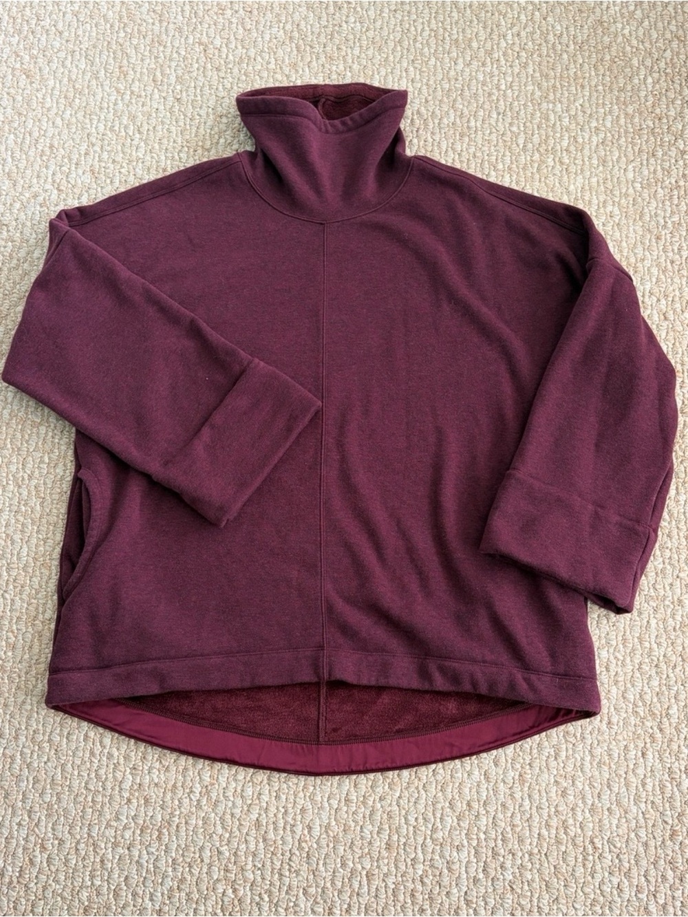 Athleta Cozy Karma Funnel Neck Sweatshirt in Spiced Cabernet - Picture 9 of 14